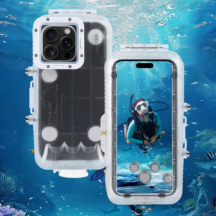 水中撮影用ハウジングセット Amazon.co.jp: PULUZ iPhone 16 Pro Max用水中防水ケース 40m